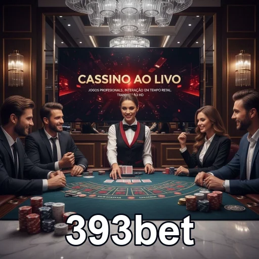 Jogo ao vivo no cassino da 393bet, com dealer e jogadores.