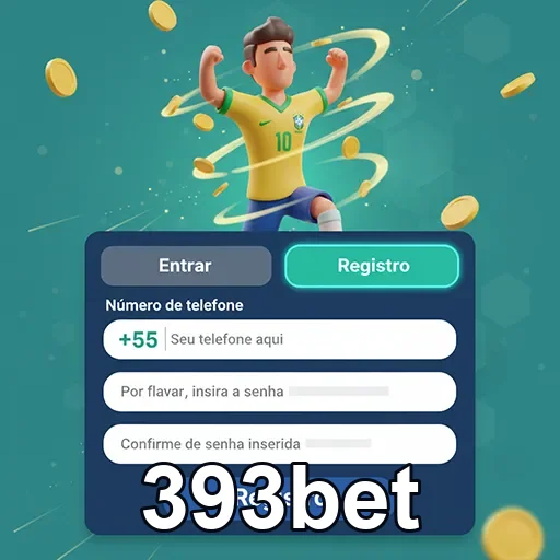 Registro rápido no 393bet com ilustração de jogador.