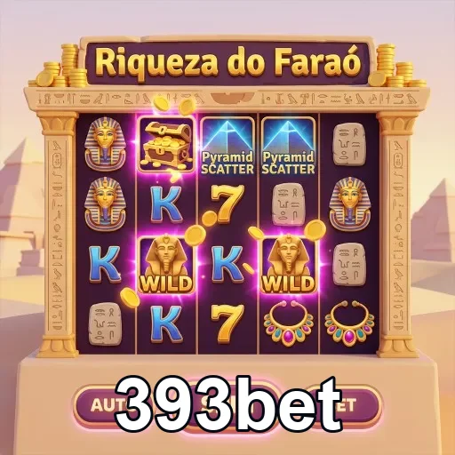 Interface do jogo 'Riqueza do Faraó' na 393bet.