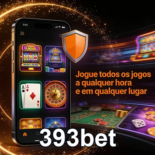 Interface do celular da 393bet mostrando jogos e segurança.