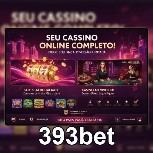 Interface do site 393bet mostrando suporte VIP e jogos.